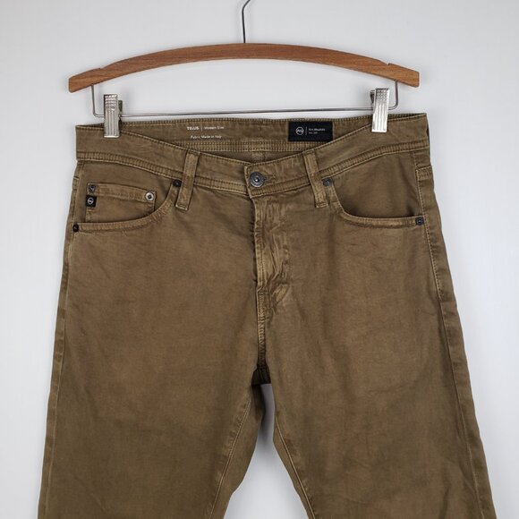 AG Adriano Goldschmied Tellis Modern Slim Casual Pants Dark Khaki Mens Size 30 - Picture 3 of 9